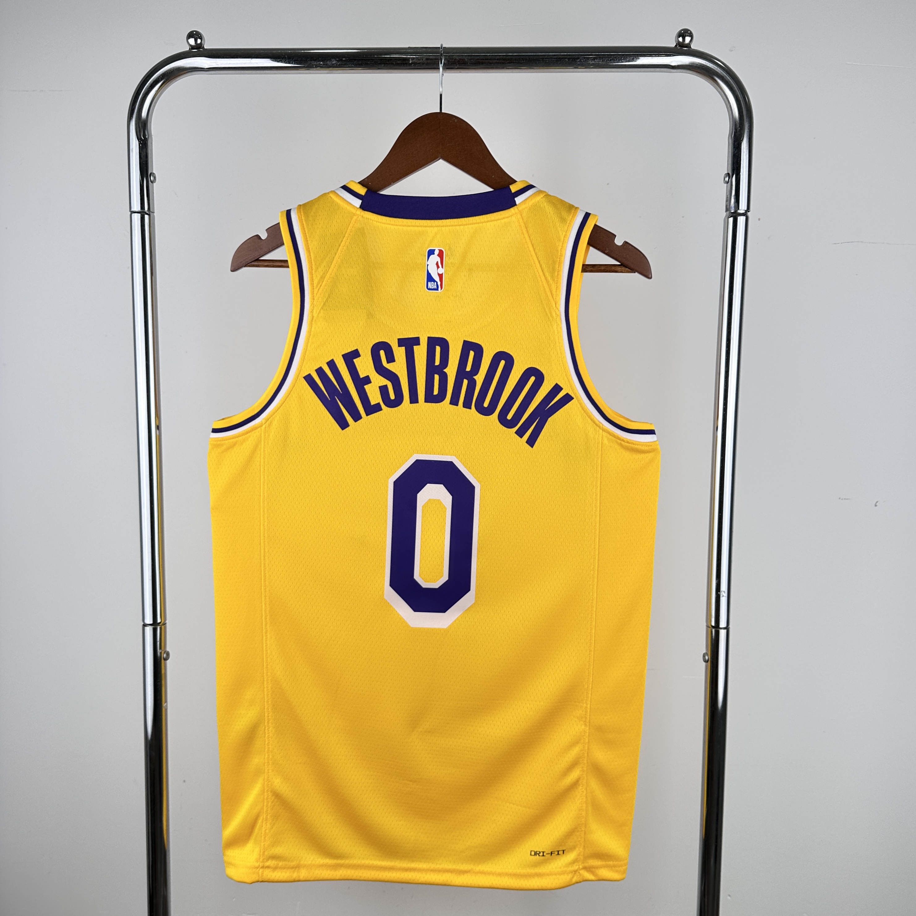 Men Los Angeles Lakers #0 Westbrook Stitched yellow Nike NBA 2024 Jersey